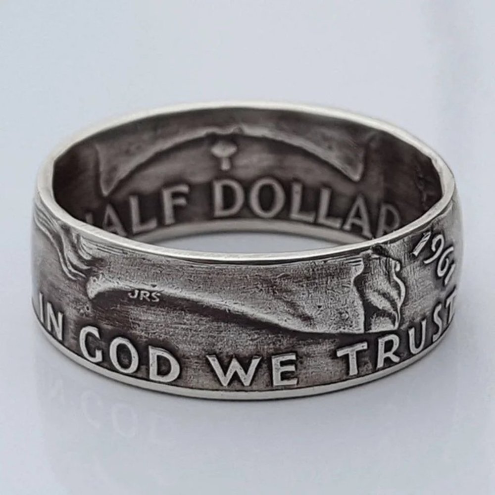 $$$ Awesome 1961 Half Dollar Replica Band Made of 925 Sterling Silver $$$ - Picture 2 of 3